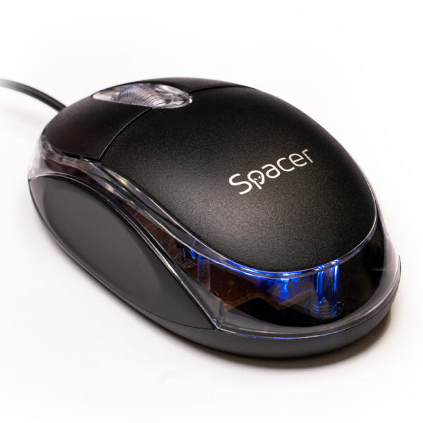 MOUSE Spacer, PC sau NB, cu fir, USB, optic, 800 dpi, butoane/scroll 3/1, , negru, „SPMO-080” 45503289 (timbru verde 0.18 lei)