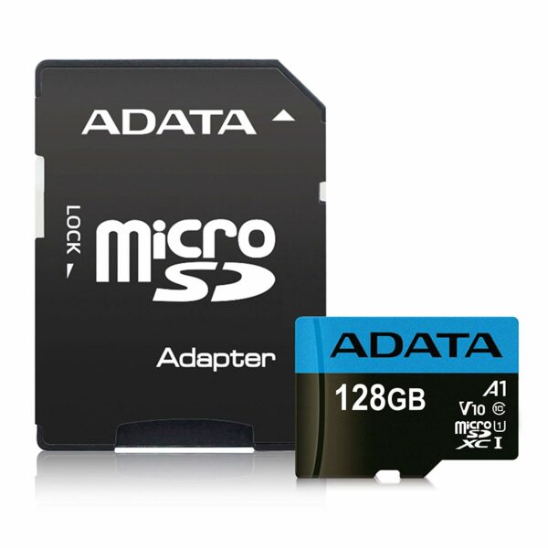 CARD MicroSD ADATA, 128 GB, MicroSDXC, clasa 10, standard UHS-I U1, „AUSDX128GUICL10A1-RA1” (timbru verde 0.03 lei)