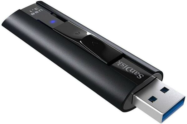 MEMORIE USB 3.1 SANDISK 256 GB, retractabila, carcasa aluminiu, negru, „SDCZ880-256G-G46” (timbru verde 0.03 lei)
