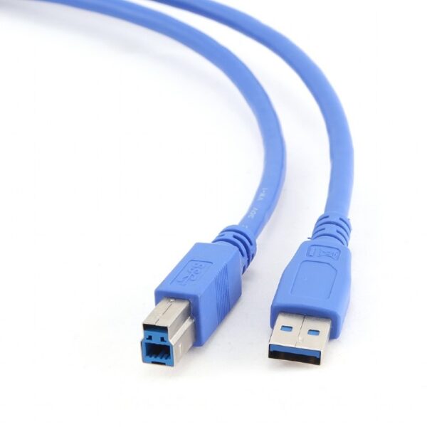 CABLU USB GEMBIRD pt. imprimanta, USB 3.0 (T) la USB 3.0 Type-B (T), 3m, conectori auriti, albastru, „CCP-USB3-AMBM-10” (timbru verde 0.18 lei)
