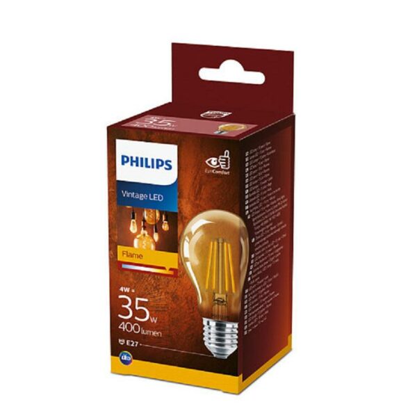 BEC LED Philips, soclu E27, putere 4W, forma clasic, lumina alb calda, alimentare 220 – 240 V, „000008718699673529” (timbru verde 0.45 lei)