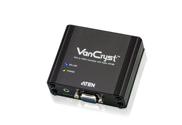 CABLU video ATEN, cablu or adaptor video, VGA (M) | Jack 3.5mm (M) la HDMI (M), Full HD (1920×1080) la 60Hz, „VC180-A7-G” (timbru verde 0.8 lei)