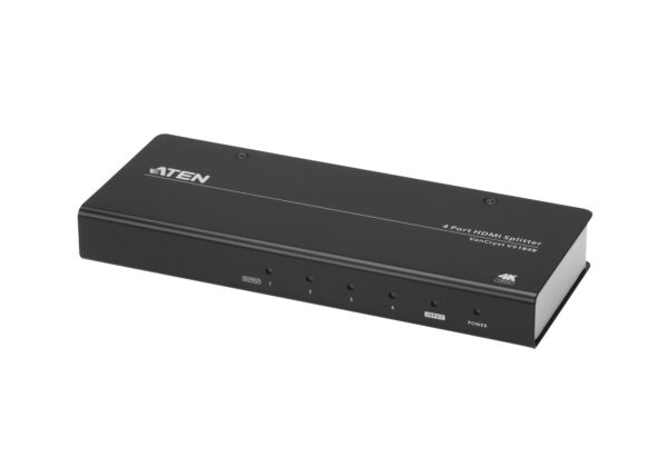 SPLITTER video ATEN, split HDMI la 4 monitoare, conector 1: HDMI (M); conector 2: HDMI (M) x 4, „VS184B-AT-G” (timbru verde 0.8 lei)