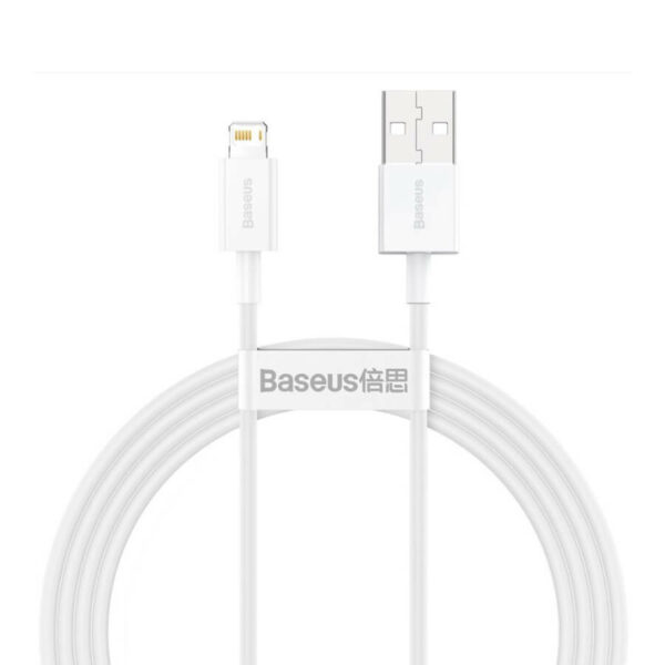 CABLU alimentare si date Baseus Superior, Fast Charging Data Cable pt. smartphone, USB la Lightning Iphone 2.4A, 1.5m, alb „CALYS-B02” (timbru verde 0.08 lei) – 6953156205444