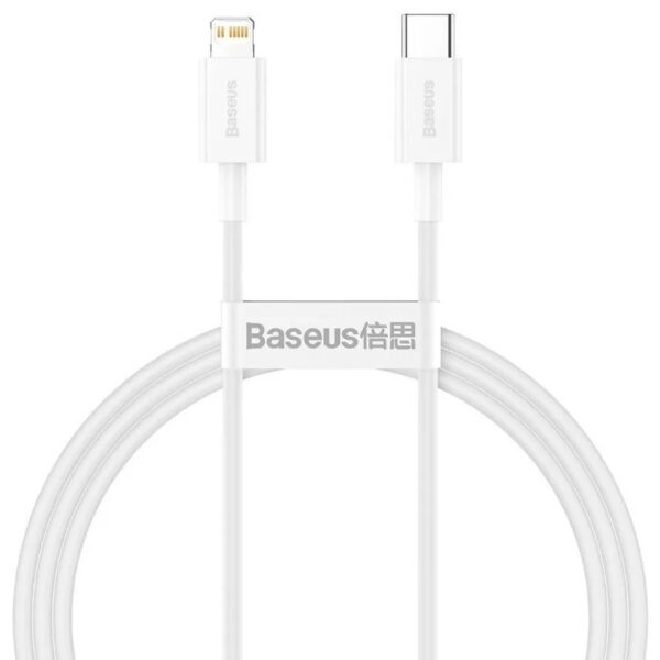 CABLU alimentare si date Baseus Superior, Fast Charging Data Cable pt. smartphone, USB Type-C la Lightning Iphone PD 20W, 1.5m, alb „CATLYS-B02” (timbru verde 0.08 lei) – 6953156205345