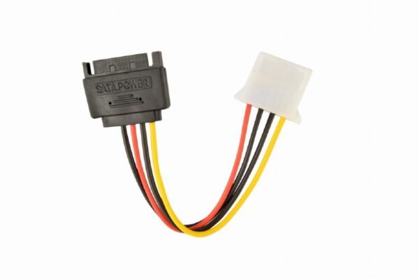 Cablu alimentare 15-pin SATA (T) la 4-pin Molex (M), 0.15m, Gembird „CC-SATA-PS-M” (timbru verde 0.08 lei)