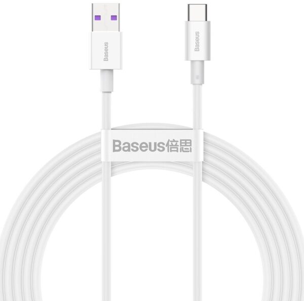 CABLU alimentare si date Baseus Superior, Fast Charging Data Cable pt. smartphone, USB la USB Type-C 66W, 2m, alb „CATYS-A02” (timbru verde 0.18 lei) – 6953156205529