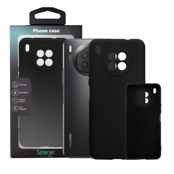 Husa Huawei telefon Nova 8i, negru, tip back cover, material flexibil silicon + interior cu microfibra, „SPPC-HU-N8i-SLK”
