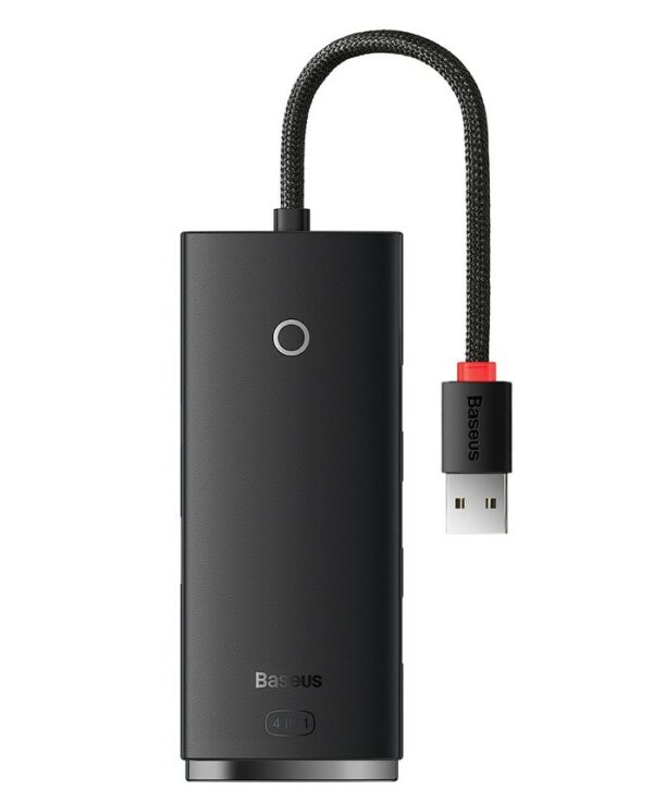 HUB extern Baseus Lite, porturi USB: USB 3.0 x 4, conectare prin USB 3.0, lungime 0.25m, negru, „WKQX030001” (timbru verde 0.8 lei) – 6932172606183