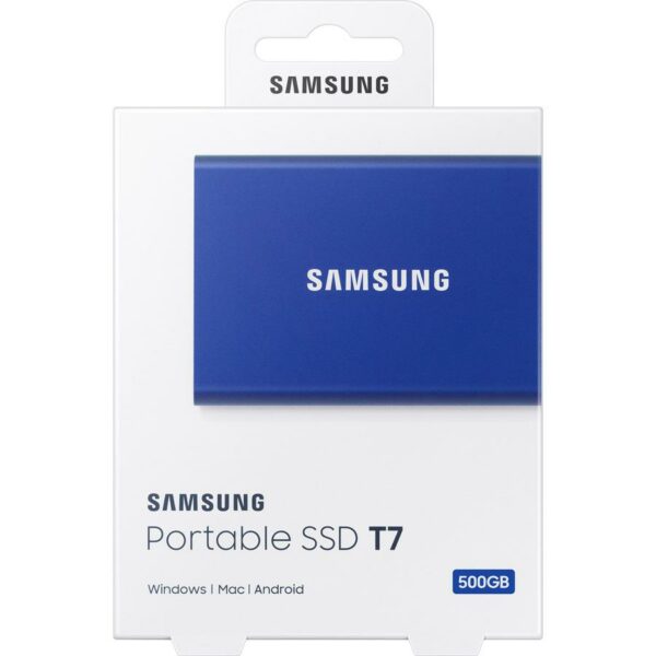 SAMSUNG Portable SSD T7 500GB external USB 3.2 Gen 2 indigo blue, „MU-PC500H/WW” (timbru verde 0.18 lei)