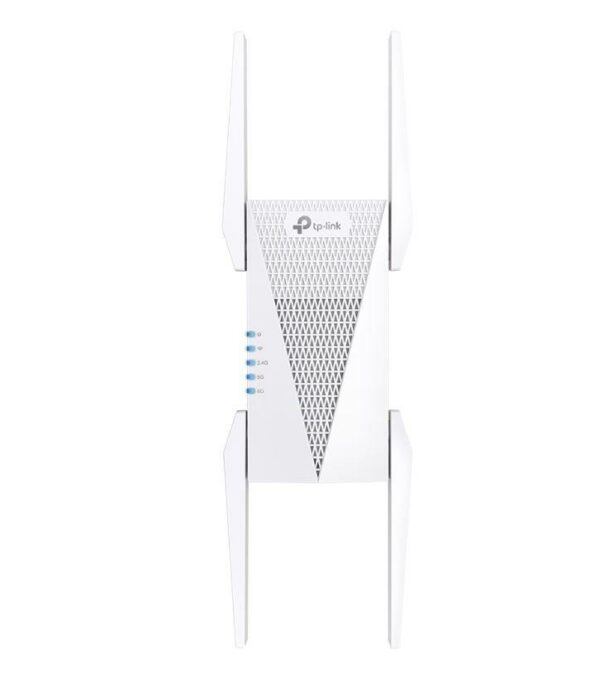 RANGE EXTENDER TP-LINK wireless 5400Mbps, 1 port Gigabit, 4 antene externe, 2.4 / 5 si 6 GHz triple band, Wi-Fi 6, „RE815XE” (timbru verde 2 lei)