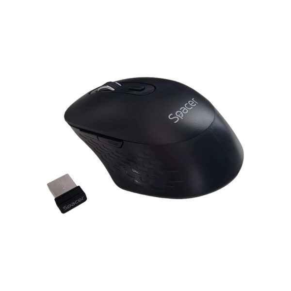 MOUSE Spacer, PC sau NB, wireless, 2.4GHz + Bluetooth 5.1, optic, max.1600 dpi, butoane/scroll 6/1,buton ON/OFF, negru,baterii AAAx2 incluse, „SPMO-WS02-BT” (timbru verde 0.18 lei)