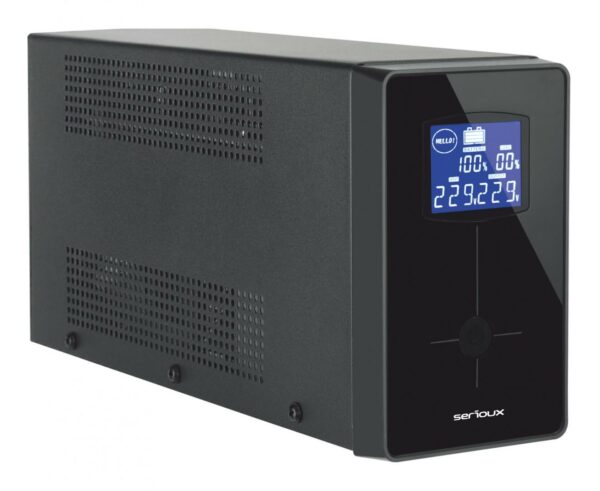 UPS Serioux Line Interactive 1200LI,LCD,1200VA/720W,4xSchuko, 12V /7.0 Ahxxxx2,timp mediu de functi pe bat 10 min-50% sarcina,manag USB/RJ45,software inclus „SRXU-LCD1200LI” (timbru verde 11 lei)