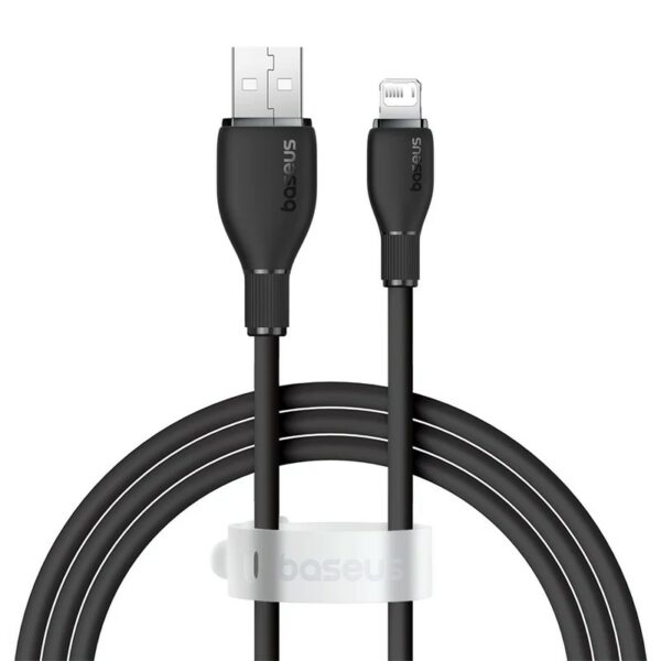 CABLU alimentare si date Baseus Pudding, Fast Charging Data Cable pt. smartphone, USB la Iphone Lightning 2.4A, 1.2m, negru „P10355700111-00” (timbru verde 0.08 lei) – 6932172634148