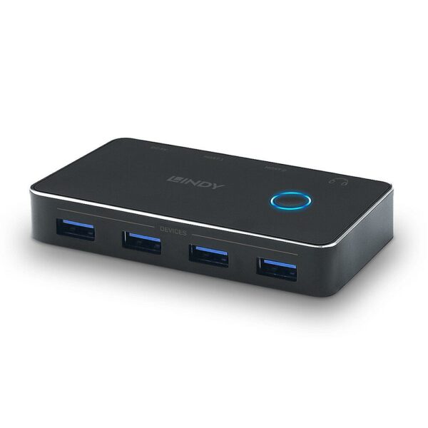 Switch USB Lindy 4 Port USB 3.0 2:4 „LY-43387” (timbru verde 0.18 lei)