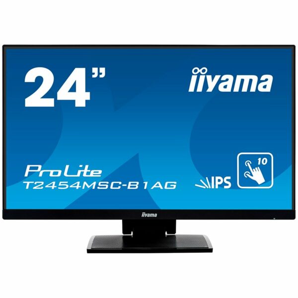 IIYAMA Monitor 24″ PCAP 10-Points Touch Screen, Anti Glare coating, 1920 x 1080, IPS-panel, Slim Bezel, Speakers, VGA, HDMI, 250 cd/m2, USB 3.0-Hub (2xOut), 1000:1 Static Contrast, 5ms, USB Touch Interface „T2454MSC-B1AG” (timbru verde 7 lei)