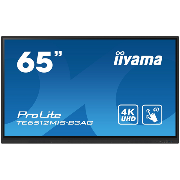 Iiyama -4K UHD interactive display, communication, and engagement. With key features like Zero Airgap LCD screen eliminating parallax, PureTouch-IR, iiWare 10 with Android 11, WiFi „TE6512MIS-B3AG” (timbru verde 7 lei)
