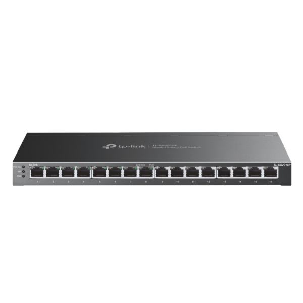 Switch POE TP-Link, 16-Port Gigabit Smart Switch with 8-Port Gigabit PoE+, 120 W PoE Budget, „SG2016P” (timbru verde 2 lei)