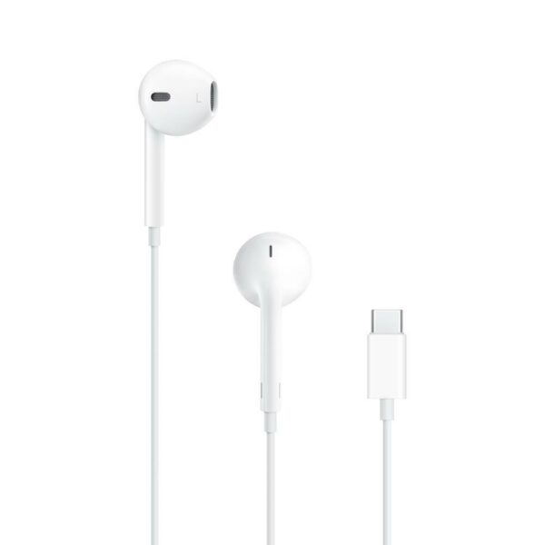 CASTI Apple EarPods, pt. smartphone, cu fir, intraauriculare – butoni, microfon pe fir, conectare prin USB Type-C, alb, „myqy3zm/a” (timbru verde 0.18 lei)